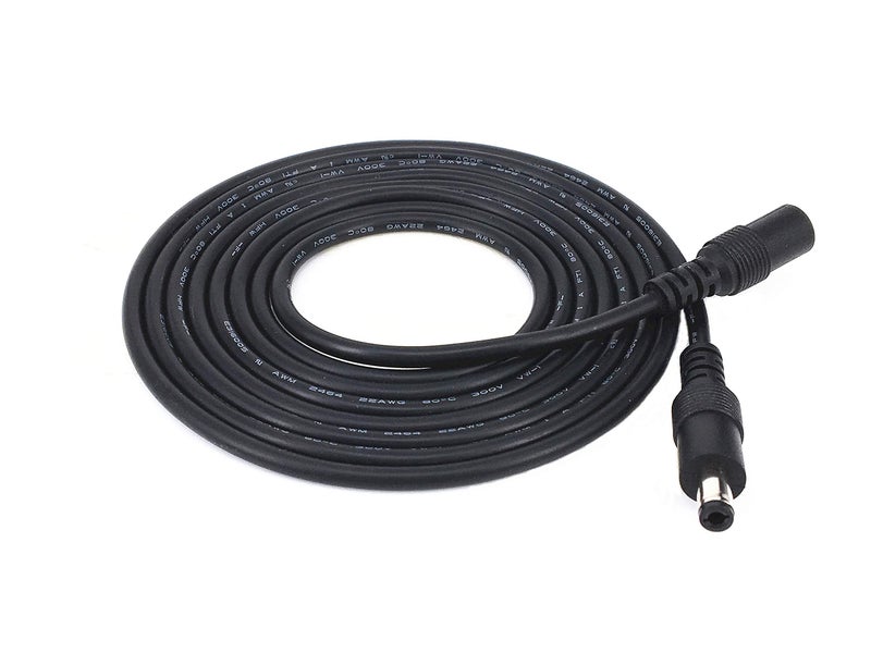 HUALAND 2pcs/Pack 3m/9.84ft Black 5.5mm x 2.5mm DC Plug Extension Cable DC Extension Cable ï¼Œ 5.5mm x 2.5mm Barrel Male Plug Connector - Image 2